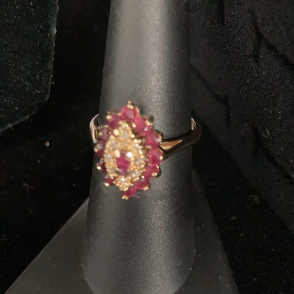 Gorgeous July Birthstone Ring Ruby,Diamonds,14k - Picture 4 of 16